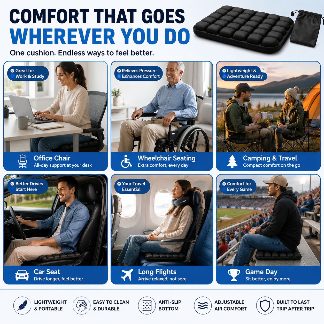 LIVE-Hoxxen Adjustable Travel Cushion